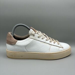 AllSaints Shana Low Top Sneakers Women’s 9 White Leather Lace Up Shoes WF657X